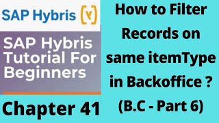 how to filter records on same itemtype in backoffice  hybris backoffice customization  Part41 [upl. by Omsare]