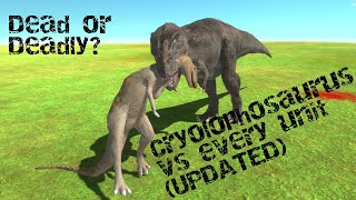 Cryolophosaurus vs every unit Animal Revolt Battle Simulator UPDATED [upl. by Dud]