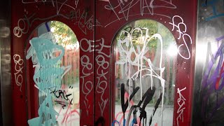 Vandalized 1985 Lifton hydraulic elevator mod by KONE  Hellerup Train Station Denmark [upl. by Anerec189]