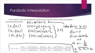 Parabolic Interpolation Method Part 1 [upl. by Geoffry]