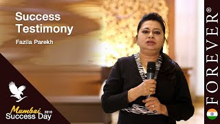 Success Testimony  Fazila Parekh  Mumbai Success Day 2016  Forever Living India [upl. by Tristram]