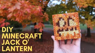 DIY Minecraft PumpkinJackOLantern Perler Bead Figure [upl. by Shewmaker]