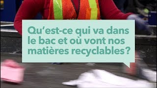 Questce qui va dans le bac et où vont nos matières recyclables [upl. by Cedell]