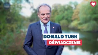 Donald Tusk Oświadczenie 17102023 [upl. by Mccutcheon]