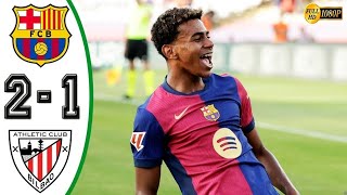 Barcelona vs Athletics Bilbao 21 Extended Highlights amp All Goals 2024 [upl. by Queen198]