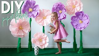 Giant Paper Flower DIY  Free Standing Flowers [upl. by Kleeman]