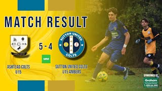 Ashtead vs Sutton Utd Colts Ambers U15 [upl. by Accisej]