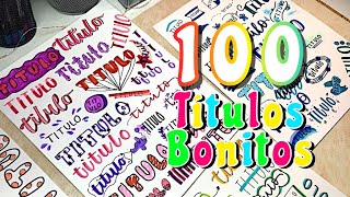 100 TÍTULOS BONITOS ❤️  Ideas para tus apuntes [upl. by Tristram]