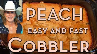 How to make Peach Cobbler  Canned Peaches  Fast [upl. by Ahcilef]