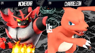 Incineroar Vs Charmeleon  Super Smash Bros Mods [upl. by Garris]