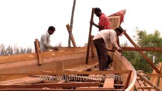 Men making a boat in West Bengal [upl. by Adelaja]