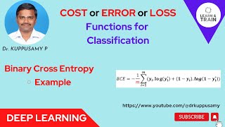 14 Binary Cross Entropy  Numerical Example [upl. by Ylrad]