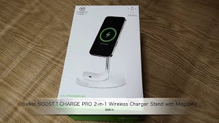 ベルキンのMagSafe対応充電スタンド「Belkin BOOST↑CHARGE PRO 2in1 Wireless Charger Stand with MagSafe」紹介 [upl. by Euqinim577]