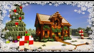 Minecraft Christmas House  How to Build  Tutorial [upl. by Petulah]