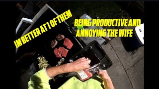 ANNOYING THE WIFE cooking on the blackstone and mowing vlog truckdriver trucking familyvlog [upl. by Narine]