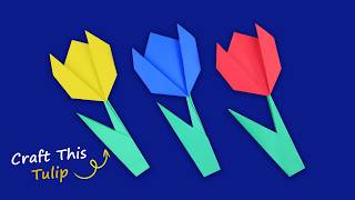 Origami Tulip Flower  How To Make An Origami Tulip  Flower Origami [upl. by Belak]