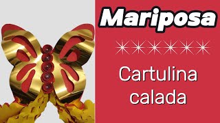 Mariposa calada con cartulina ❤️molde gratis [upl. by Ayerdna193]