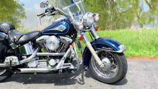 1998 HarleyDavidson Softail Heritage Classic FLSTC Evo Sinister Blue  Extras [upl. by Scheers677]