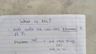 Etc FULL FORM WHAT IS Etc Etc MEANING [upl. by Suivatram24]