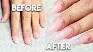 HOW TO DO YOUR OWN BUILDER GEL NAILS AT HOME  BEGINNER FRIENDLY [upl. by Llenroc]