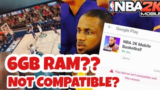 NBA 2K MOBILE ANDROID Compatibility Issues NBA2KMobile [upl. by Heisser]