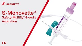 Blood collection Aspiration with the SMonovette® ISO colour code and SafetyMultifly®Needle [upl. by Yzzik]