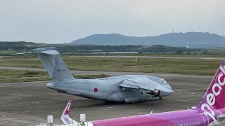 超短距離で離陸❗️ 再生回数10万回突破❗️航空自衛隊 Kawasaki C2 081212 in新石垣空港 2023年10月15日 [upl. by Guadalupe]