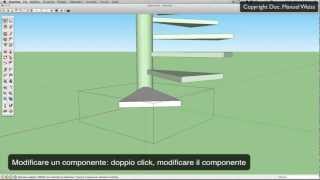 Tutorial SketchUp  esercizio 13 scala a chiocciola [upl. by Rand]