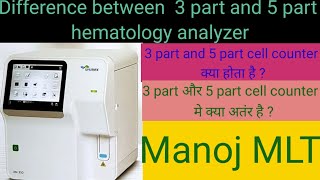 difference between 3 part and 5 part hematology analyzer in hindi by manoj joshi Bsc mlt [upl. by Neeloc]