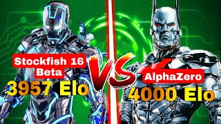 Stockfish 16 Beta 3957 Vs Alphazero 4000 Game 1  Stockfish 16  Alpha Zero  Stokfish  Chess [upl. by Tacita]