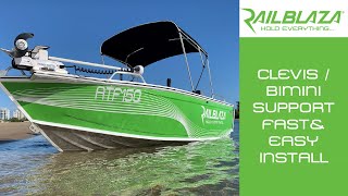 ClevisBimini Support  Fastest way to install or remove a bimini cover [upl. by Noicpecnoc]