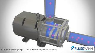 Flussmann Twin Screw Pump working animation Pompa śrubowa zasada działania [upl. by Halyak]