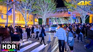 Tokyo Christmas Lights Night Walk in Roppongi Hills • 4K HDR [upl. by Fotina746]