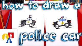 How To Draw A Cartoon Police Car [upl. by Juley]