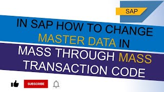 In SAP How to change Master data or Transaction data in mass through MASS transaction code [upl. by Inattyrb690]