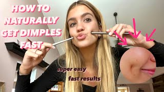 HOW TO NATURALLY GET DIMPLES FAST  2023 [upl. by Herwick]