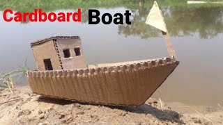 How To Make a Boat With CardboardEASY amp SIMPLE CRAFTS [upl. by Nahta247]