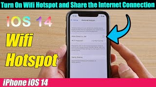 iPhone iOS 14 How to Turn On Wifi Hotspot and Share the Internet Connection [upl. by Atimad]