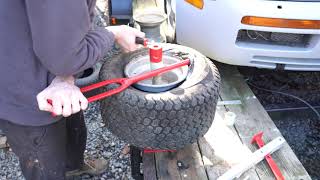 Harbor Freight MiniTire Changer How to Change A Tractor Tire [upl. by Kinnie]