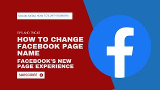 How to Change Facebook Page Name and Username  Facebooks New Page Experience [upl. by Mines38]