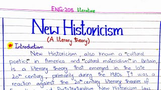 New Historicism  A literary theory ENG205 4thsememster pu [upl. by Aketahs]