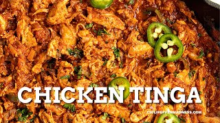 Chicken Tinga Recipe Spicy Chipotle Shredded Chicken  Perfect for Tacos [upl. by Nairehs]