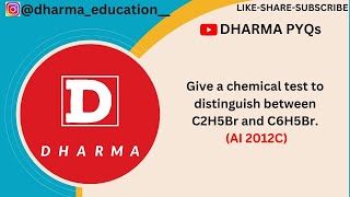 Give a chemical test to distinguish between C2H5Br and C6H5Br AI 2012C [upl. by Arehs]