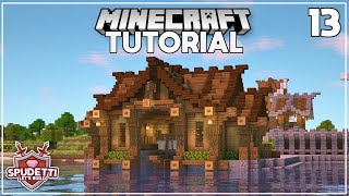 Minecraft How to Build a Boathouse  Lets Build a Medieval Village  Ep 13 [upl. by Gainor]