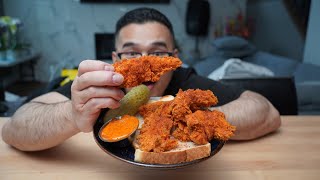 The Perfect NASHVILLE HOT Fried Chicken Strips Recipe [upl. by Yrellam]