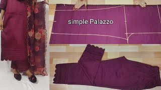 Simple And Easy Pant Plazo Cutting And StitchingCut Work Bottom DesignPalazzo pant Cutting [upl. by Kenney]