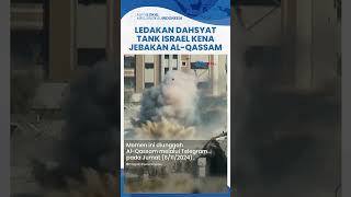 Tanktank Israel Tepergok Bobrok Ditarik Pakai Buldoser lalu Diledakkan AlQassam hingga Meledak [upl. by Anialam]