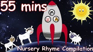 Zoom Zoom Zoom Were Going to the Moon And lots more Nursery Rhymes 55 minutes [upl. by Filberte873]