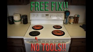 How to fix an electric stove burner for free Hotpoint GE stoverange diagnosis and quick fix [upl. by Cerf]