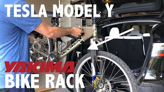 Tesla Model Y OEM Yakima Bike Rack [upl. by Scevo]